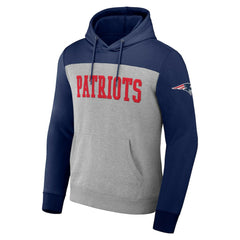 New England Patriots NFL x Darius Rucker Collection Color Blocked Pullover Hoodie - Heather Gray Hoodies