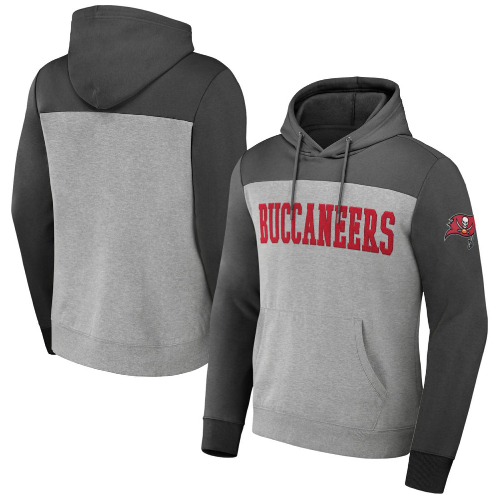 Tampa Bay Buccaneers NFL x Darius Rucker Collection Color Blocked Pullover Hoodie - Heather Gray Hoodies