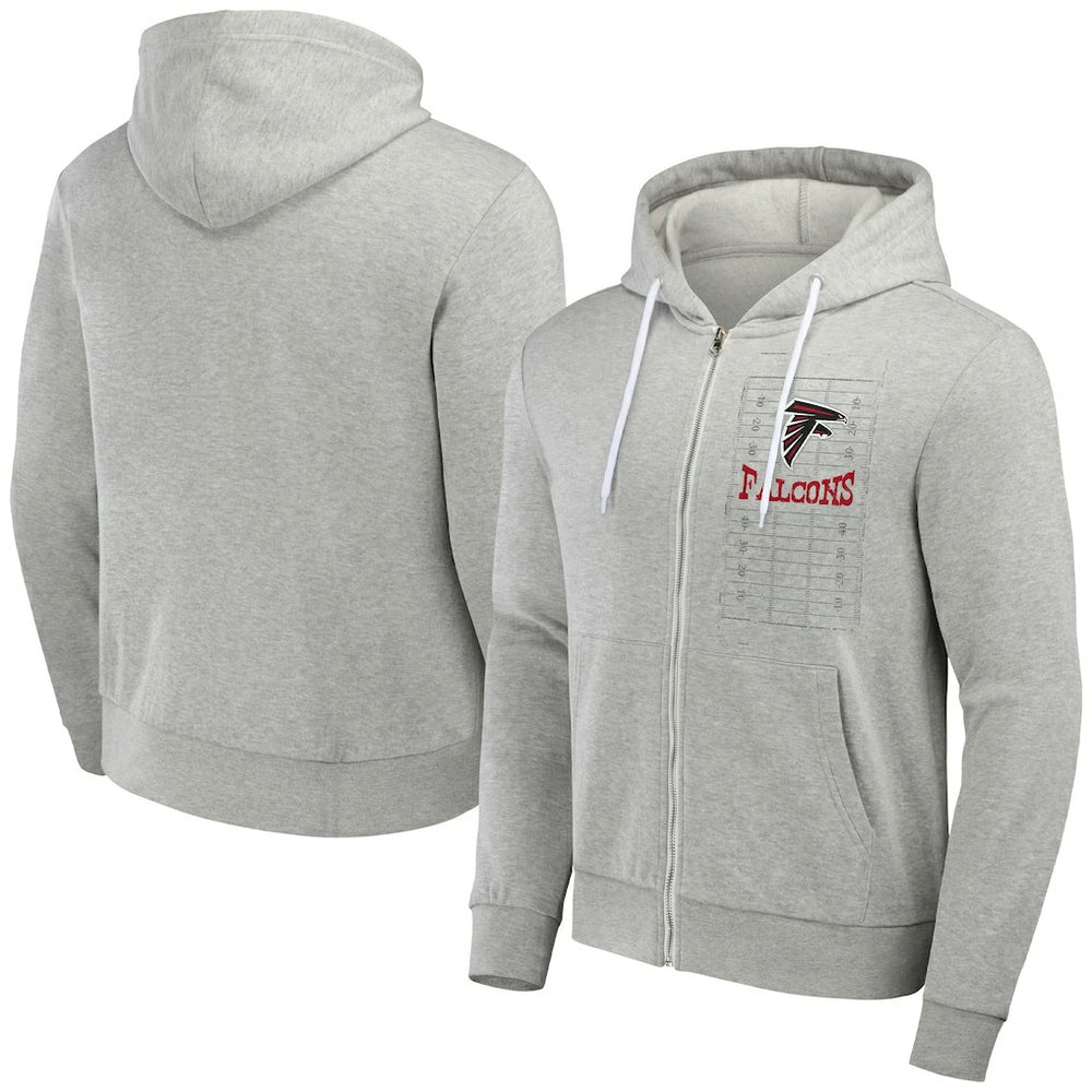 Atlanta Falcons NFL x Darius Rucker Collection Domestic Full-Zip Hoodie - Heather Gray Hoodies