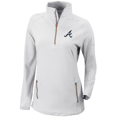 Atlanta Braves Columbia Women's Omni-Wick Outward Nine Quarter-Zip Pullover Top - White Pullover