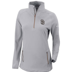 San Diego Padres Columbia Women's Omni-Wick Outward Nine Quarter-Zip Pullover Top - Gray Pullover