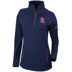 St. Louis Cardinals Columbia Women's Omni-Wick Outward Nine Quarter-Zip Pullover Top - Navy Pullover