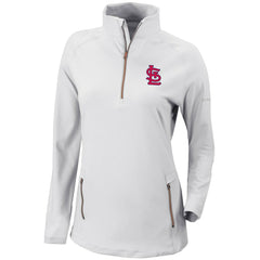 St. Louis Cardinals Columbia Women's Omni-Wick Outward Nine Quarter-Zip Pullover Top - White Pullover