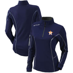 Houston Astros Columbia Women's Omni-Wick Shotgun Quarter-Zip Pullover Top - Navy Pullover