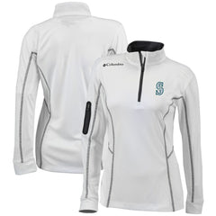 Seattle Mariners Columbia Women's Omni-Wick Shotgun Quarter-Zip Pullover Top - White Pullover