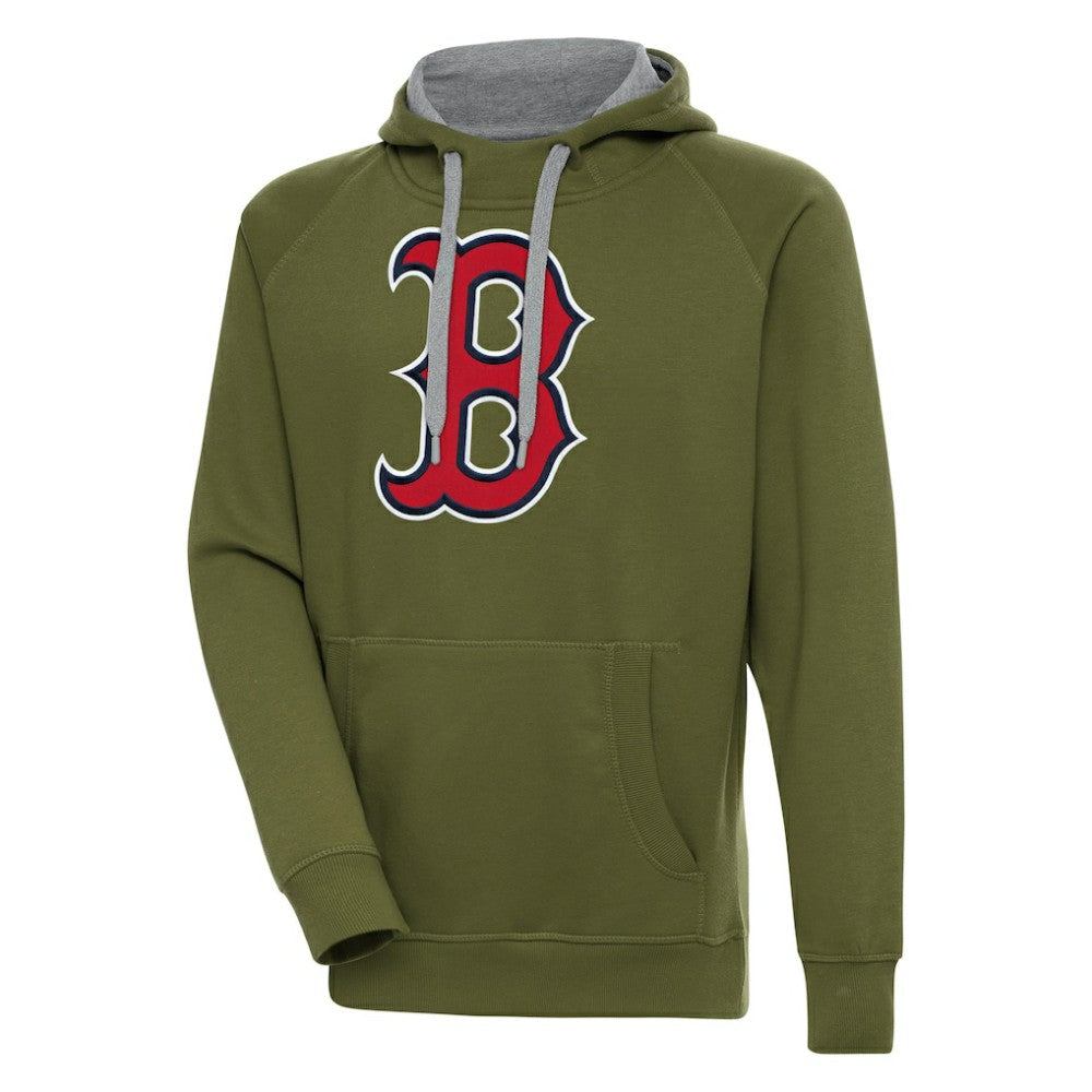 Boston Red Sox Antigua Victory Pullover Hoodie - Olive Hoodies