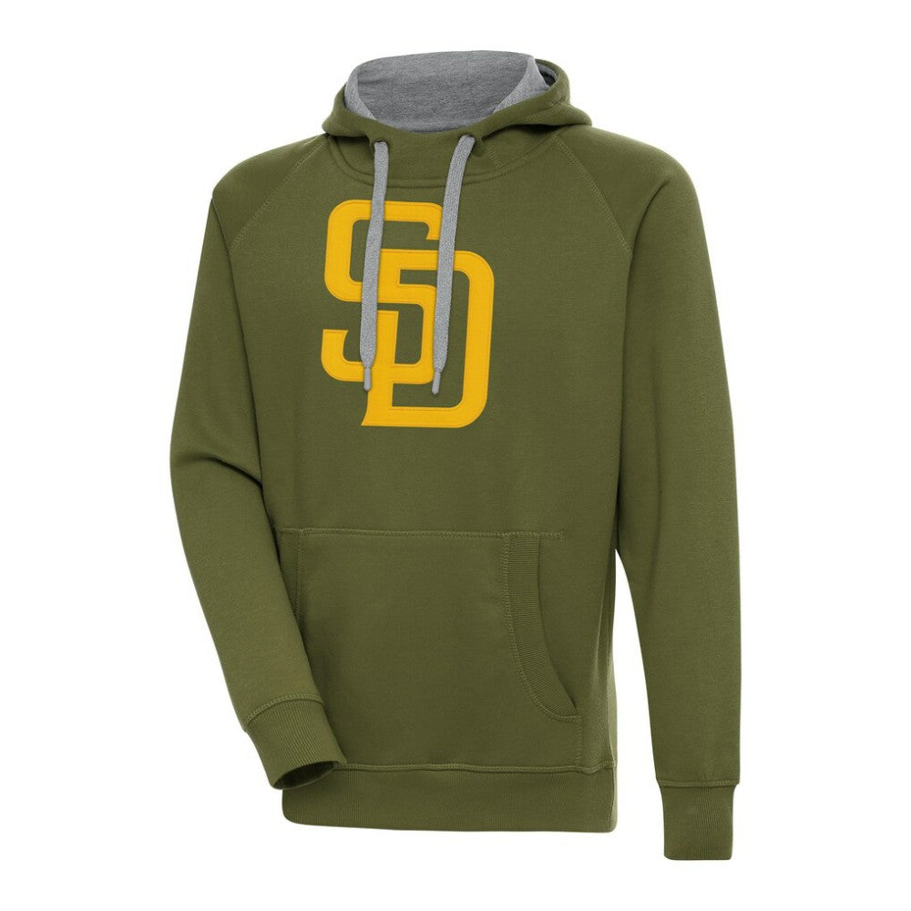 San Diego Padres Antigua Victory Pullover Hoodie - Olive Hoodies