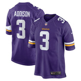 Jordan Addison Minnesota Vikings Game Jersey - Purple Jerseys