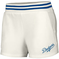 Los Angeles Dodgers Lusso Women's Maeg Tri-Blend Pocket Shorts - White Shorts