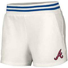 Atlanta Braves Lusso Women's Maeg Tri-Blend Pocket Shorts - White Shorts