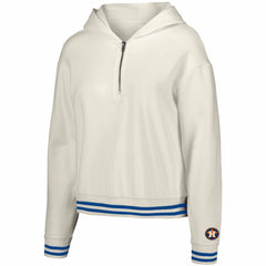 Houston Astros Lusso Women's Magnolia Tri-Blend Quarter-Zip Hoodie - White Hoodies