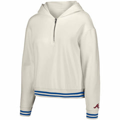 Atlanta Braves Lusso Women's Magnolia Tri-Blend Quarter-Zip Hoodie - White Hoodies