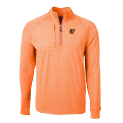 Baltimore Orioles Cutter & Buck Adapt Eco Knit Stretch Recycled Quarter-Zip Pullover Top - Heather Orange Pullover