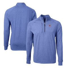 Chicago Cubs Cutter & Buck Adapt Eco Knit Stretch Recycled Quarter-Zip Pullover Top - Heather Royal Pullover