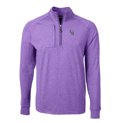 Colorado Rockies Cutter & Buck Adapt Eco Knit Stretch Recycled Quarter-Zip Pullover Top - Heather Purple Pullover