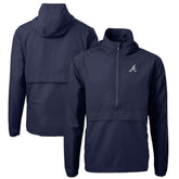Atlanta Braves Cutter & Buck Charter Eco Recycled Half-Zip Anorak Jacket - Navy Jackets