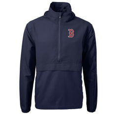 Boston Red Sox Cutter & Buck Charter Eco Recycled Half-Zip Anorak Jacket - Navy Jackets
