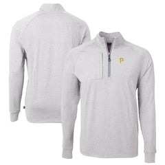 Pittsburgh Pirates Cutter & Buck Adapt Eco Knit Stretch Recycled Quarter-Zip Pullover Top - Heather Gray Pullover