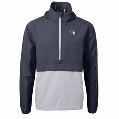 Cleveland Guardians Cutter & Buck Charter Eco Recycled Half-Zip Anorak Jacket - Navy/Gray Jackets