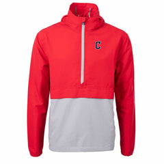 Cleveland Guardians Cutter & Buck Charter Eco Recycled Half-Zip Anorak Jacket - Red/Gray Jackets
