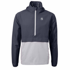 New York Yankees Cutter & Buck Charter Eco Recycled Half-Zip Anorak Jacket - Navy/Gray Jackets