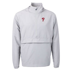 Philadelphia Phillies Cutter & Buck Charter Eco Recycled Half-Zip Anorak Jacket - Gray Jackets