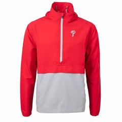 Philadelphia Phillies Cutter & Buck Charter Eco Recycled Half-Zip Anorak Jacket - Red/Gray Jackets