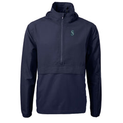 Seattle Mariners Cutter & Buck Charter Eco Recycled Half-Zip Anorak Jacket - Navy Jackets