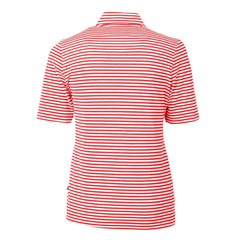 Houston Astros Cutter & Buck Women's Virtue Eco Pique Stripe Recycled Quarter-Zip Pullover Top - Red Pullover
