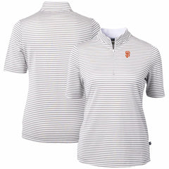 San Francisco Giants Cutter & Buck Women's Virtue Eco Pique Stripe Top - Gray Tops