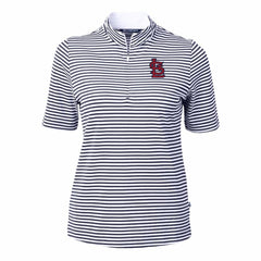 St. Louis Cardinals Cutter & Buck Women's Virtue Eco Pique Stripe Top - Navy Tops
