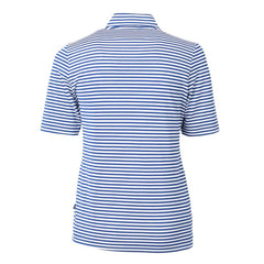 Texas Rangers Cutter & Buck Women's Virtue Eco Pique Stripe Top - Blue Tops