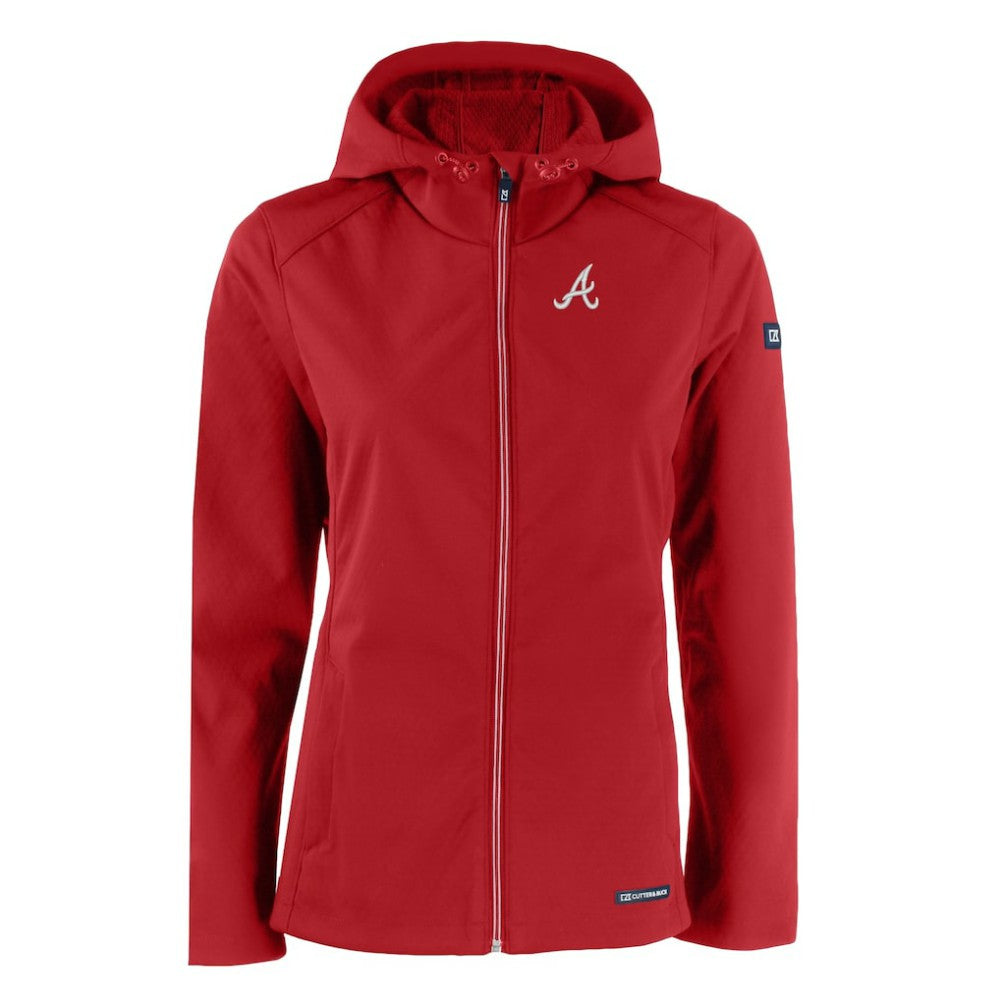 Atlanta Braves Cutter & Buck Women's Evoke Eco Softshell Recycled Full-Zip Jacket - Red Jackets