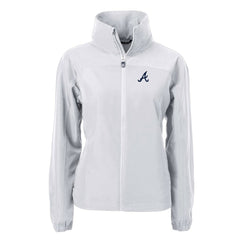 Atlanta Braves Cutter & Buck Women's Charter Eco Recycled Full-Zip Jacket - Gray Jackets