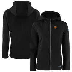 Baltimore Orioles Cutter & Buck Women's Evoke Eco Softshell Recycled Full-Zip Jacket - Black Jackets