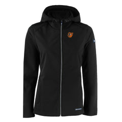 Baltimore Orioles Cutter & Buck Women's Evoke Eco Softshell Recycled Full-Zip Jacket - Black Jackets