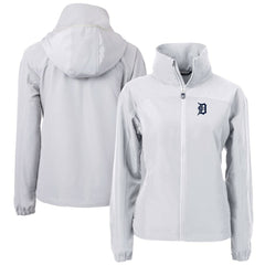Detroit Tigers Cutter & Buck Women's Charter Eco Recycled Full-Zip Jacket - Gray Jackets