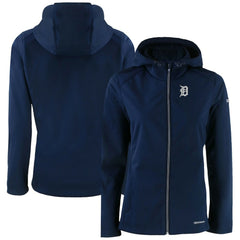 Detroit Tigers Cutter & Buck Women's Evoke Eco Softshell Recycled Full-Zip Jacket - Navy Jackets
