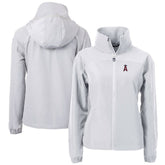 Los Angeles Angels Cutter & Buck Women's Charter Eco Recycled Full-Zip Jacket - Gray Jackets