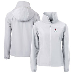 Los Angeles Angels Cutter & Buck Women's Charter Eco Recycled Full-Zip Jacket - Gray Jackets