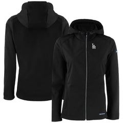 Los Angeles Dodgers Cutter & Buck Women's Evoke Eco Softshell Recycled Full-Zip Jacket - Black Jackets