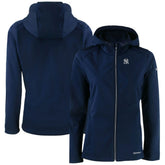 New York Yankees Cutter & Buck Women's Evoke Eco Softshell Recycled Full-Zip Jacket - Navy Jackets