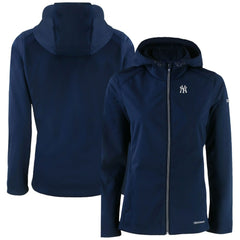New York Yankees Cutter & Buck Women's Evoke Eco Softshell Recycled Full-Zip Jacket - Navy Jackets