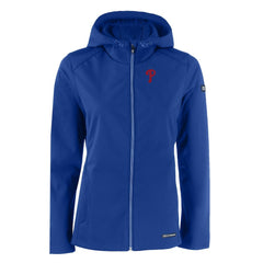 Philadelphia Phillies Cutter & Buck Women's Evoke Eco Softshell Recycled Full-Zip Jacket - Royal Jackets