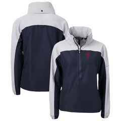 Philadelphia Phillies Cutter & Buck Women's Charter Eco Recycled Half-Zip Anorak Jacket - Navy Jackets