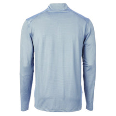 Atlanta Braves Cutter & Buck Virtue Eco Pique Micro Stripe Big & Tall Recycled Quarter-Zip Pullover Top - Light Blue/Navy Pullover