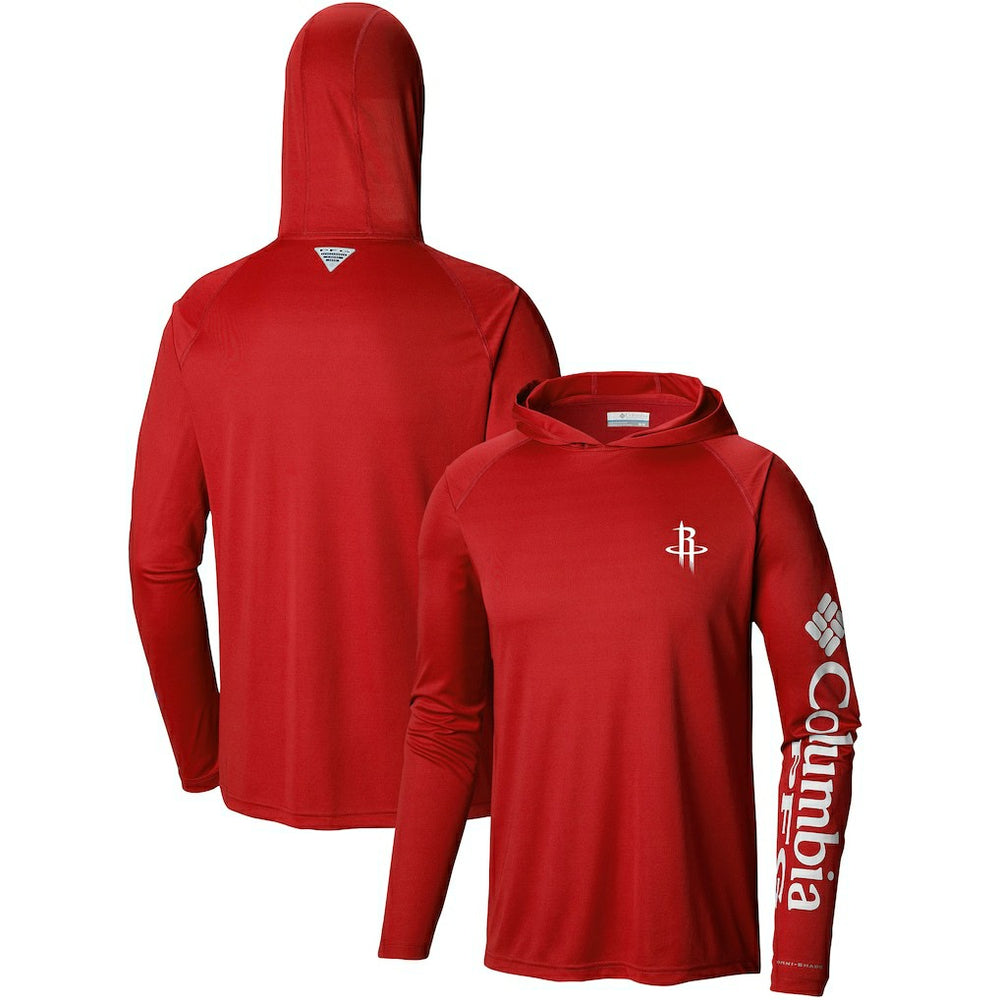 Houston Rockets Terminal Tackle Long Sleeve Hoodie T-Shirt Red - Columbia