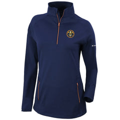 Denver Nuggets Women's Omni-Wick Outward Nine Quarter-Zip Pullover Top Navy - Columbia