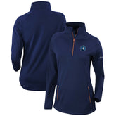 Minnesota Timberwolves Women's Omni-Wick Outward Nine Quarter-Zip Pullover Top Navy - Columbia