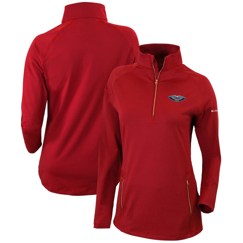 New Orleans Pelicans Women's Omni-Wick Outward Nine Quarter-Zip Pullover Top Red - Columbia